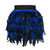 Skirts Fashion Luxury Festival Rave Feather Mini Women's Sexy High Waist Irregular Carnival Stage Performance Harajuku