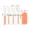 Flatware Sets Wheat St Cutlery Set Portable Mticolor Storage Box Knife Fork Spoon Chopsticks Travel Eco-Friendly Inventory Wholesale Dhoff
