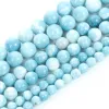 Perles en pierre naturelle, Larimar domestique, rondes, amples, pour la fabrication de bijoux, couture, Bracelet, bricolage, 412 MM