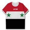 Herren T-Shirts Benutzerdefinierte Name Nummer Syrien Flagge Shirt 3D Gedruckt Sommer T-Shirt Männer Frauen Unisex Für Fußball Fußball Fans Geschenk XS-6XL