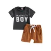 Kläder set mababy 0-3y småbarn baby pojke kläder sommarkläder spädbarn barn bokstav t-short shorts avslappnad