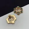 Charm new fashion letter Stud earrings aretes ladies colored diamonds gems brand designer earring