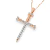 Cross Diamond Pendant with Precious White Natural Diamond in 14kt and 18kt Yellow White and Rose Gold