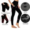 Active Pants 3d Tie Dye Checkered Leggings Optical Illusion Print Workout Yoga Push Up Novelty Sports Tights Pockets Quick-Dry Design