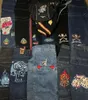 Jeans larghi Hip Hop donna JNCO Y2K abbigliamento vintage Jeans ricamati di alta qualità Harajuku streetwear Jeans a vita alta Goth 240124