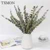 Enkele tak natuurlijke gedroogde eucalyptus gedroogde bloemen simulatie boeket thuis woonkamer bruiloft literaire decoratie cadeau bloemen1229n