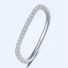 2021 New Arrival Simple Fine Jewelry Real 925 Sterling Silver Pave White Sapphire CZ Diamond Party Square Ring Women Wedding Band 341u