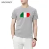 メンズTシャツイタリアの旗Tシャツメンズ面白いデザインプリントコットントップ夏の半袖Tシャツサッカーファンティーストリートウェア特大