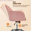 Autres meubles Chaise de travail à dossier moyen en velours avec accoudoirs Rose Bureau à domicile Bureau ergonomique Ordinateur en maille Q240129