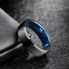 Zespoły TIGRADE MĘŻCZYZN Tungsten Pierścień 4/6/8 mm Black Man Pierścienie Kobiety Palce Blue Inside Inside Inside Pierście