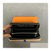 Wallets 6 Colors Fashion Single Zipper Organizer Designer Men Women Leather Wallet Lady 60017 With Box And Dustbags Drop Delivery Ba Dhqhl