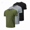 Heren T-shirts, 3 stuks hardloopshirts Heren Dry-Fit Workout Vochtafvoerend Actieve atletische sporttops