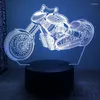 ナイトライトマウンテンレーシングバイク3D LEDライトベッドルームファイターバイク溶岩ランプ子供用部屋の装飾誕生日プレゼント