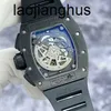 Richarmills Orologio Milles Swiss Top Orologi automatici Richar Muller Rm011 Ak Ti Philips Massa Edizione limitata 30 Quadranti scavati in titanio nero per Timi 8K0F 8K0F