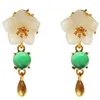 Dangle Earrings Women's Natural Hetian White Jade Chinese Retro Light Charm Brand