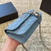 Designer coração bloqueio botão denim woc crossbody saco marca francesa moda camélia mulheres aleta sacos de ombro bolsa número de série dupla letra senhoras mensageiro saco