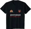 Erkek Tişörtleri Amsterdam T-Shirt Sport/Futbol Jersey Tee Bayrak Futbol Tişört. Yaz pamuklu kısa kollu o yaka erkek tişört