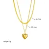 14k Yellow Gold Heart Eye Square Butterfly Pendant Necklace For Women New Girls Choker Clavicle Chain Jewelry Gifts