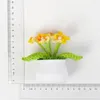 Decorative Flowers Long-lasting Artificial Fake Potted Plant Handmade Gradient Forget Me Not Mini For Home Car Decoration Women