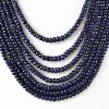 Colliers véritable naturel 7 rangées bleu saphir facettes pierres précieuses collier de perles 1723''