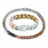 Europe Amérique Men de mode Titane en acier gravé V Initiales colorées en émail coloré Diamant Silver-Metal Chain épais liaisons Soapy Bracelet285V