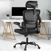 Other Furniture Razzor Ergonomic Office Chair High Back Mesh Desk Chair with Lumbar Support and Adjustable Headrest Computer Gaming Chair Q240129