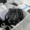 10a espelho qualidade designer feminino mini mochila preto pele de cordeiro acolchoado sacos clássico dupla corrente ombro saco ouro real leath2571