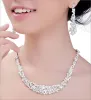 Colliers Tassel Crystal Crystal Bridal Wedding Bijoux pour femmes Collier de cou de couleur Silver Colliers