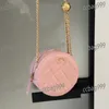 Round Cake Mini Women Makeup Bag 12cm Vintage Zipper Coin Purse Gold Ball Adjustable Chain Luxury Handbag Vintage Crossbody Shoulder Bag Evening Clutch Pochette