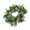 Decorative Flowers Outdoor Spring Decorations Artificial Grass Dried Fake Eucalyptus Wreath