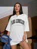 Dames T-shirt Los Angeles California USA Straat T-shirts Dames Mode Hip Hop Korte mouw Katoen Ademend Tops Los oversized streetwear T240129