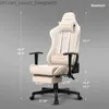 Outros móveis Cadeira para jogos GTRACING com apoio para os pés Cadeira ergonômica para computador reclinável estilo corrida com assento giratório com apoio lombar (marfim) Q240129