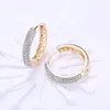 Hoop Earrings URMYLADY 925 Sterling Silver Circle 24K Gold Zircon For Women Wedding Party Fashion Charm Jewelry