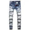 TR APSTAR DSQ jean homme Hip Hop Rock Moto DSQ COOLGUY JEANS Design déchiré Denim Biker DSQ jean pour homme 098 couleur gris