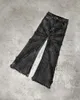 Street Retro Raw Edge High Waist Skinny Jeans Mens Y2K Fashion Casual Loose Versatile Distressed Wide Leg Jeans Womens 240127