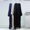 Etnik Giyim Mütevazı Abaya Müslüman Kadınlar Yarasa kol gevşek açık hırka maksi elbise Türkiye Kimono İslam Arap Robe Kaftan Dubai Eid Ramazan