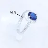 Strands 925 Srebrna biżuteria dla kobiet imprezowa biżuteria Niebieska sześcienna cyrkonia kolczyki wiszą