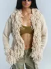 Maglione lavorato a maglia da donna per donna Cardigan con nappa aperta sul davanti manica lunga giacca oversize autunno inverno con tasche