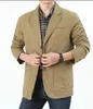 Mens Denim Blazer Male Suit Casual Pocket Work Jacket Fashion Jeans Blazers Loose Outerwear 240125