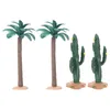 Decorative Flowers Simulated Trees Mini Plastic Artificial Palm Model Scenery Decor Small Decoration Sand Table Fake Pvc For Nativity Train