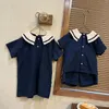 Girl Dresses Summer Baby Clothes For Twins Boys Shirts Girls Dress Kids Brother And Sister Matching Clothing Korean Fashion Children Outfit