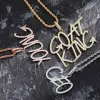 Halsband Jinao Anpassat namn Iced Out Tennis Letters Chain Pendants Halsband Herrens charm Zircon Hip Hop -smycken med Tennis Chain Gift