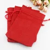 Smyckespåsar 10st 15x20 cm röd färg jute väska säckväv med dragkroppar godis presentpärlor för förvaring/ bröllopsdekoration