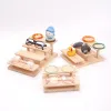 Necklace Multi Layer Solid Wood Ladder Glasses Display Rack Jewelry Displays Riser Watch Ring Perfume Model Showcase Storage Organizer