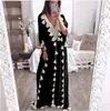 Robes décontractées de base Femmes lâche gland Ruffer robe longue élégant Caual à manches courtes robe de plage printemps été printemps musulman marocain caftan robe T240129