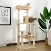 Arbre à chat de luxe, tour d'escalade à plusieurs niveaux avec poteau à gratter, centre d'activités robuste avec hamac, jolie maison pour chat