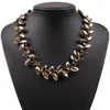 Necklace Earrings Set Latest Model Fashion Brand Design Black Chain Bib Choker For Women Alloy Bead Metal Jewelry