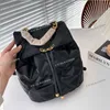 Luxury Designer 19 Series Backpack Bag 21x25cm Soft Lambskin Leather Golden Woven Hardware Silver and Gold Matelasse Chain High Capacity Women School Bags Purse