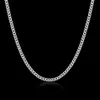 Цепочки женские, боковая цепочка толщиной 2 мм, стерлинговое серебро 925 пробы, 16, 18, 20, 22, 24, короткие длинные подвески, ожерелья Co329l