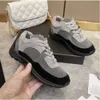 Channel Vintage Suede Casual Shoes Calfskin Reflective Sneaker Designer Mens Women Sneakers Women's City Gsfs Size35-41